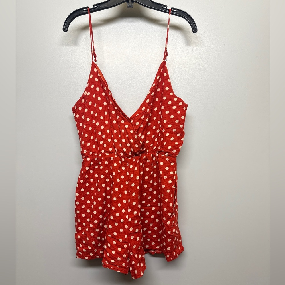Le Lis Red Polka Dot Romper SIZE M